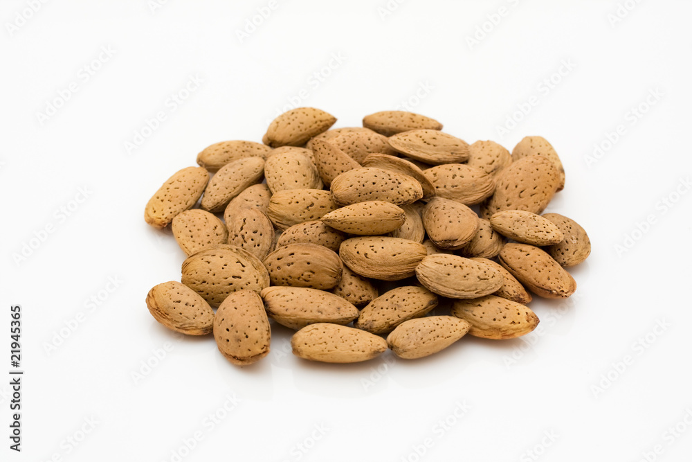 Almonds isolated on white background Almonds isolated on white background
