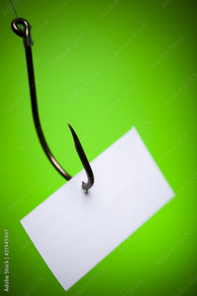 Blank paper on hook Blank paper on hook