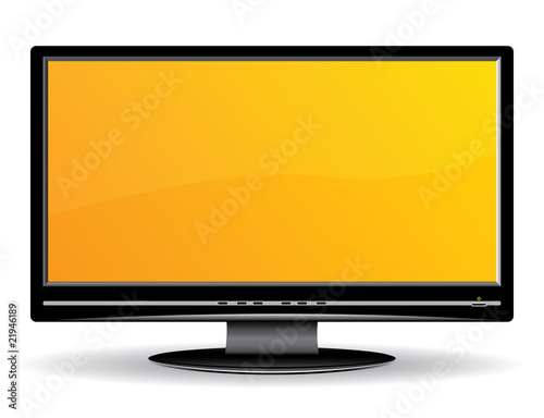 black lcd monitor (vector , CMYK)