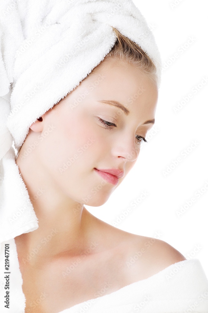 Relaxation - beautiful young woman isolated on white background. Relaxation - beautiful young woman isolated on white background.