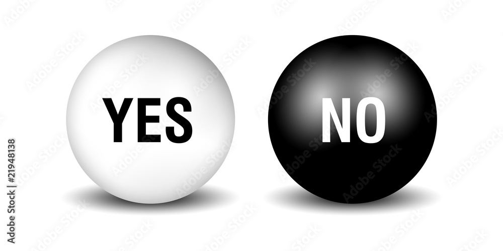 Buttons with Yes and No - black&white Buttons with Yes and No - black&white