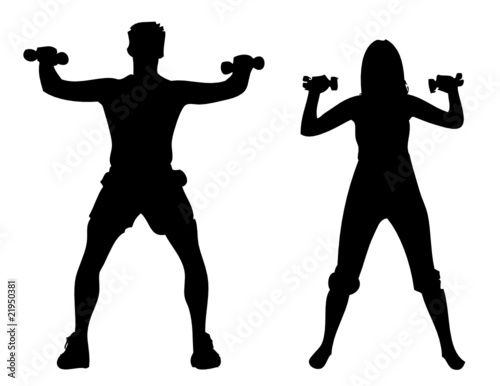 Mann und Frau beim Training