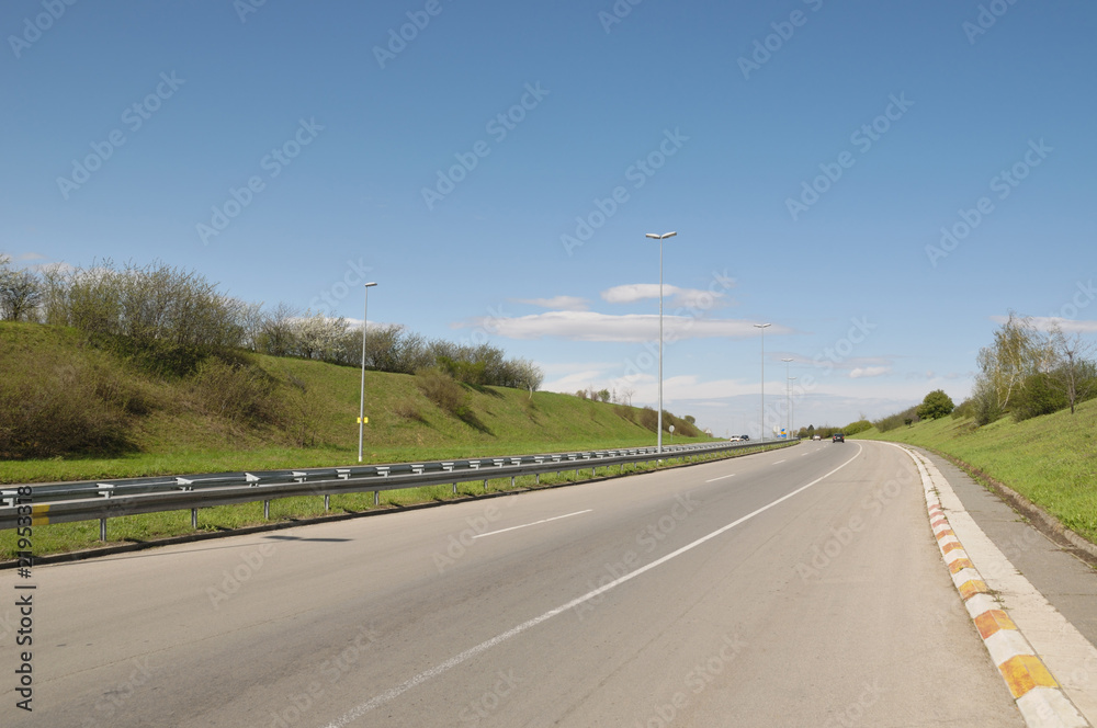 Fototapeta premium Highway with clear blue sky