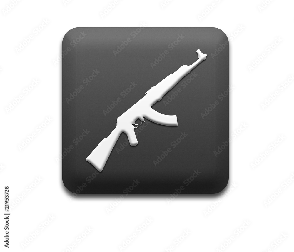 Fototapeta premium Boton cuadrado negro error AK47