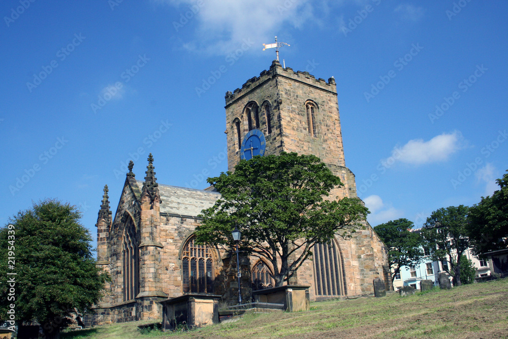 Obraz premium Stone church on hillside