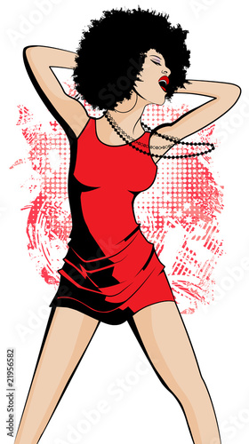 woman dancing on a grunge background