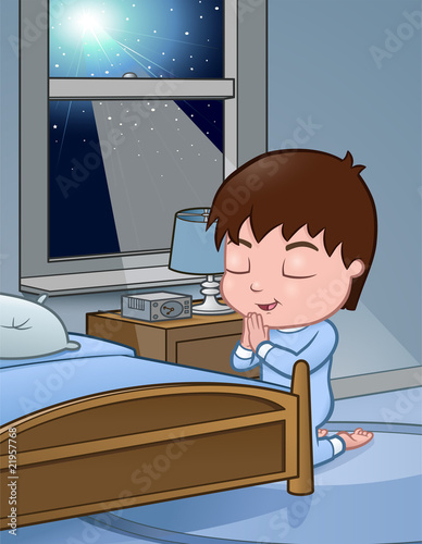 Boy Praying - vector illustration
