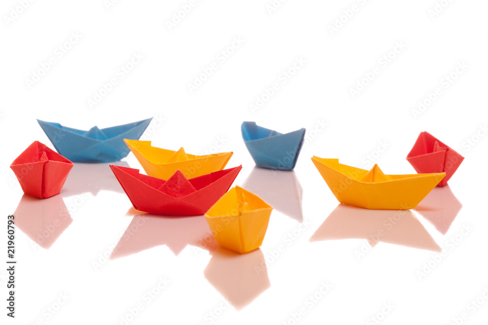 Naklejka premium Paper boats