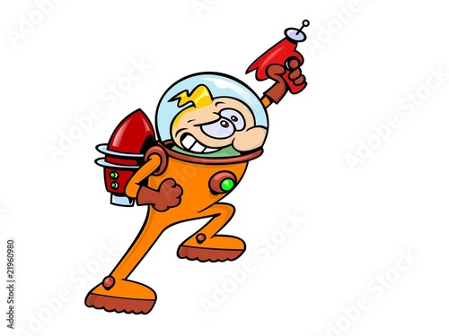 A real space hero in his rocketpack suit
