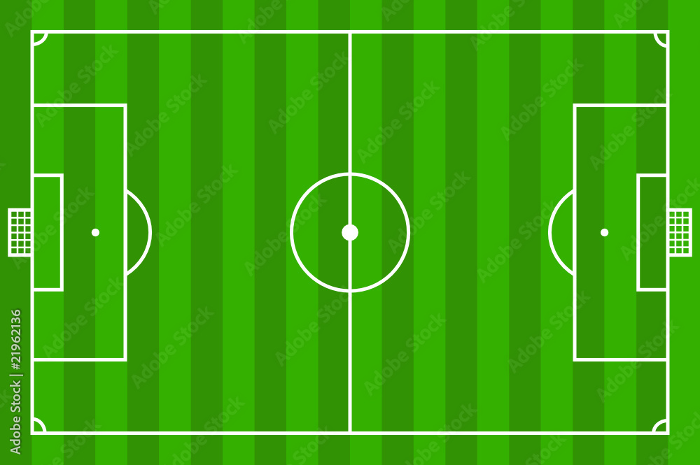 Fußballfeld mit Streifenmuster - Vektorgrafik
