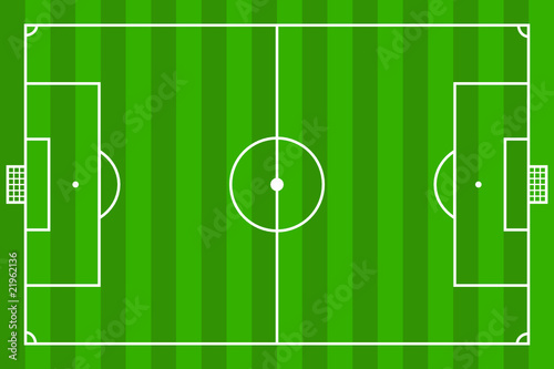 Fußballfeld mit Streifenmuster - Vektorgrafik