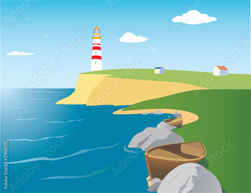 landscape with beacon