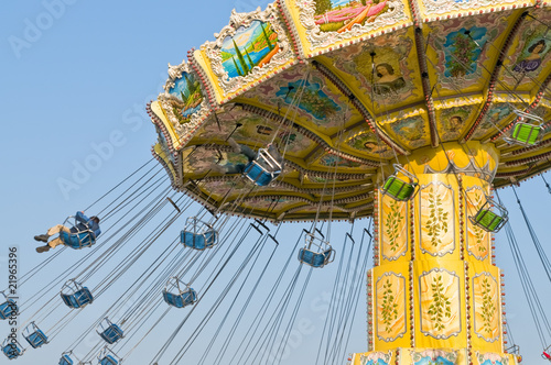 Chairoplane carousel flying around
