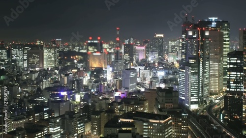 Time Lapse Movie Tokyo skyline at night