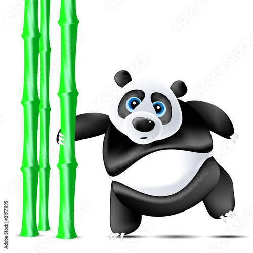 panda et bambou