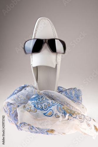 Canvastavla Humorous smiling shoe
