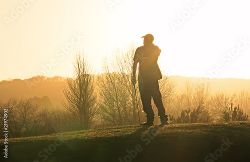 Golfer at sunset © steve ball
