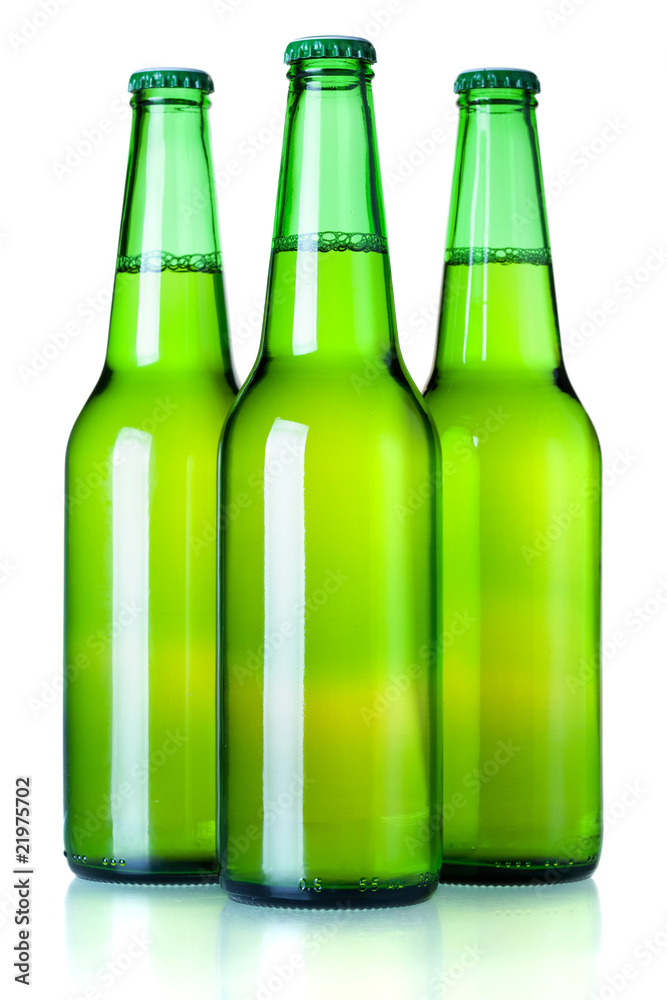 Three beer bottles