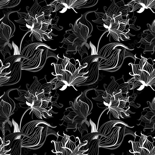seamless wallpaper with exotic flowers