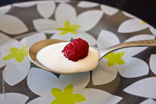 raspberry with  yoghurt