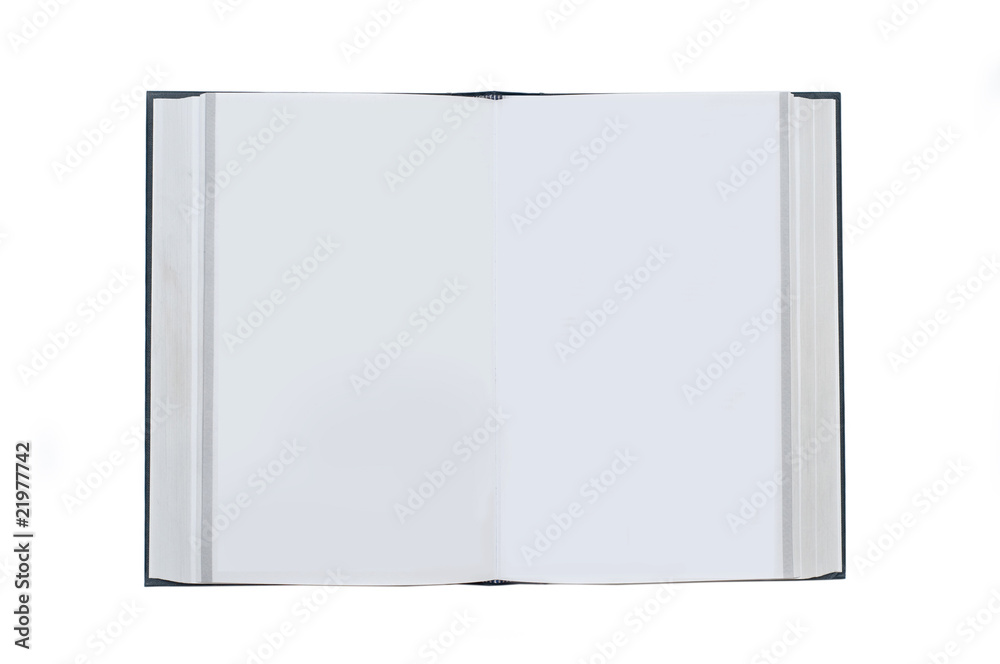 Opened book with blank white pages Opened book with blank white pages