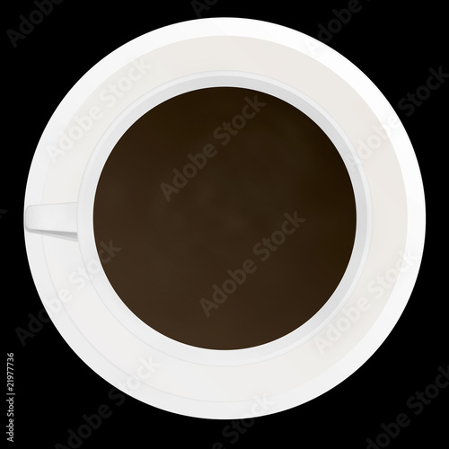Cup of coffee isolated on black