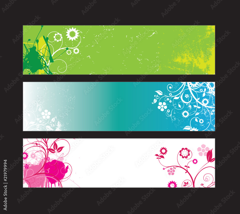 floral web banner set