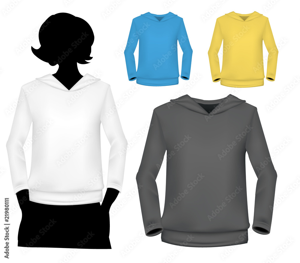 Sweatshirt template with human body silhouette. Stock Vector | Adobe Stock