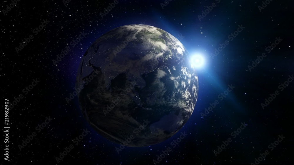 Spinning planet earth 3d animation Spinning planet earth 3d animation