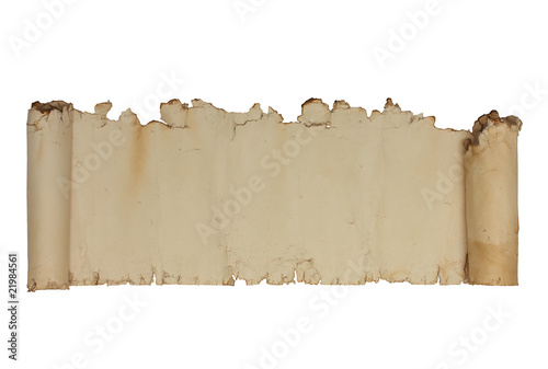 Old scroll isolated on white background
