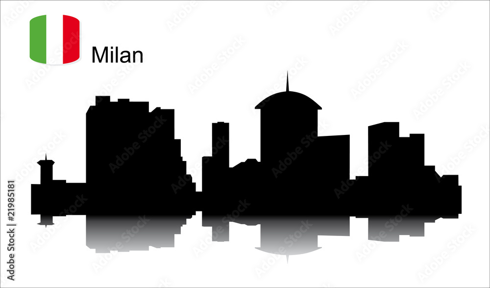 Detailed vector silhouette city of Milan Detailed vector silhouette city of Milan