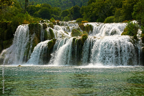 Fototapeta Naklejka Na Ścianę i Meble -  famous waterfall in national park krka - croatia