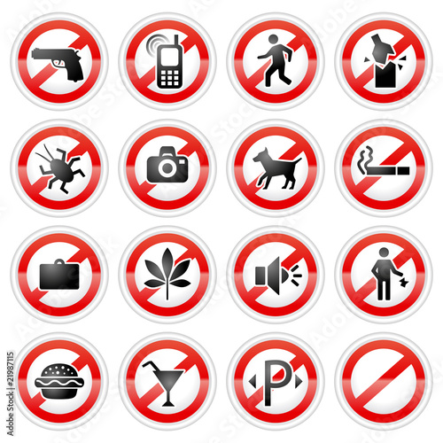 prohibited signs set