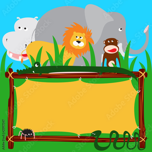 Sign with forest animals