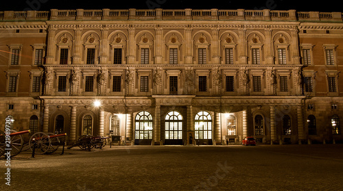 Palais royal à Stockholm de nuit : Stockholms Slott
