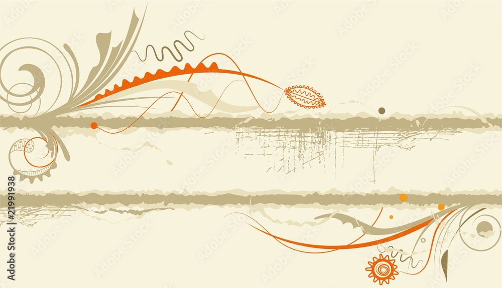 Fototapeta premium Grunge floral frame