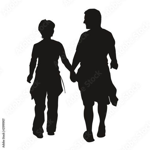 Silhouettes marchant