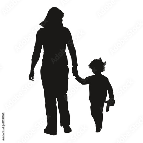 Silhouette mère enfant