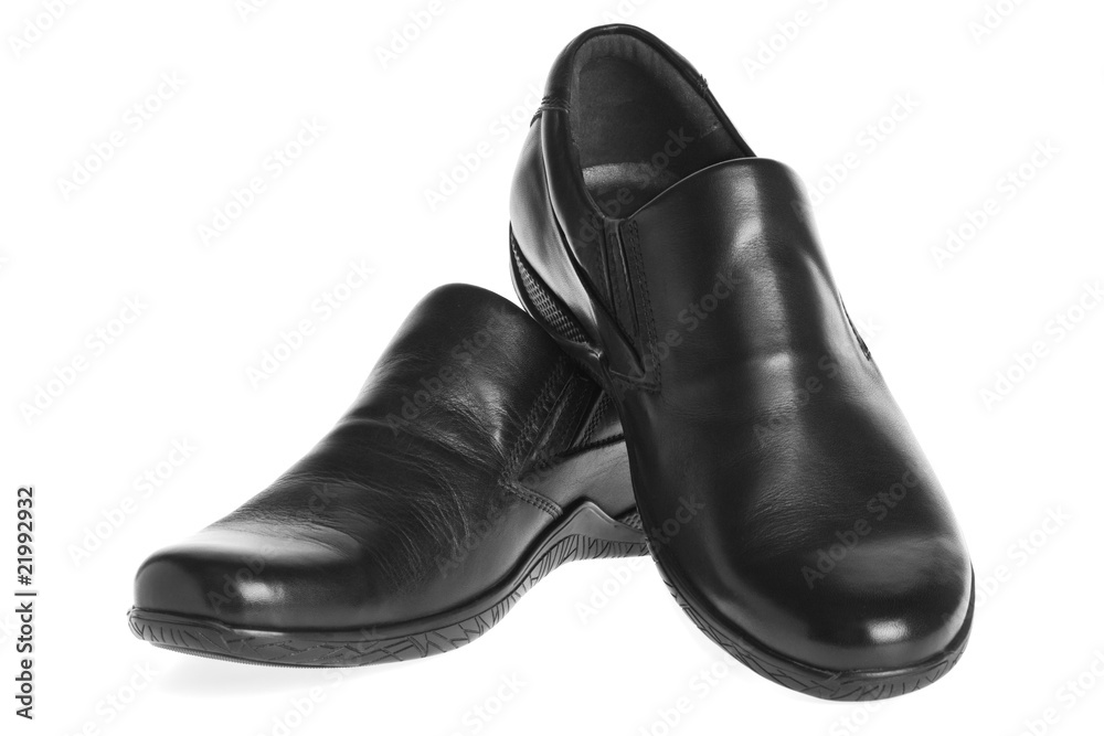 new leather men shoes isolated on white background new leather men shoes isolated on white background