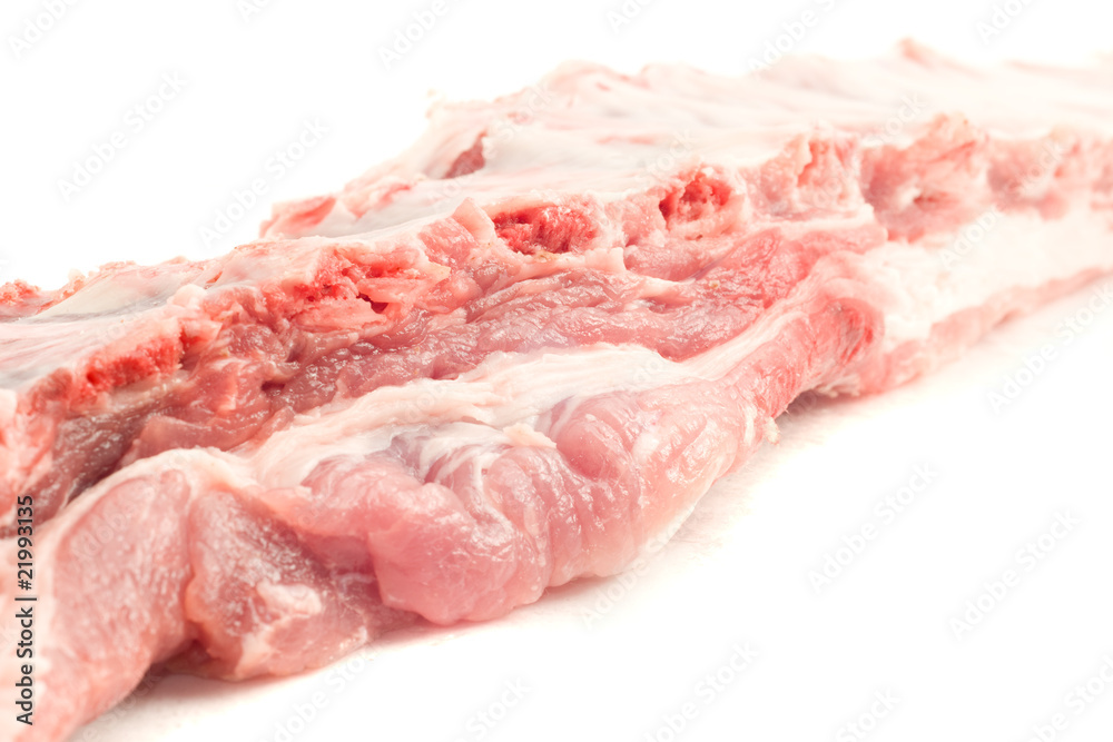 Raw meat - Uncooked pork ribs isolated