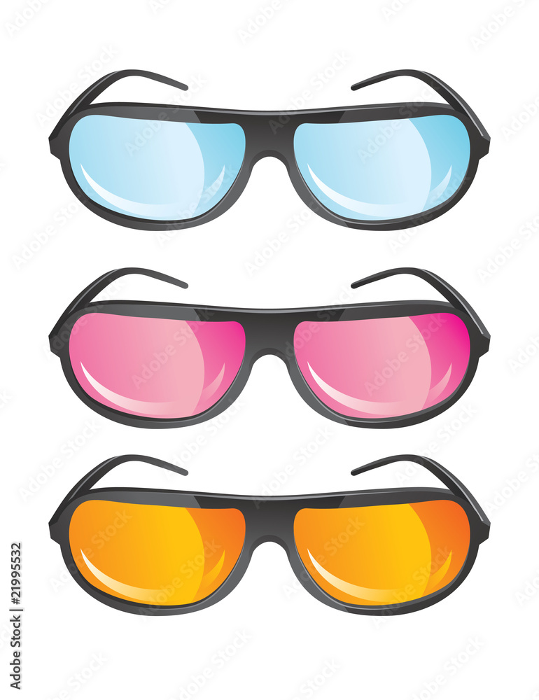vector glasses in different colors