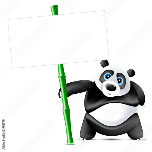 panda et panneau publicitaire