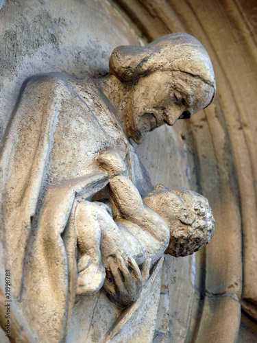 Krakow - gravestone carving in the back of Virgin Mary Basilica