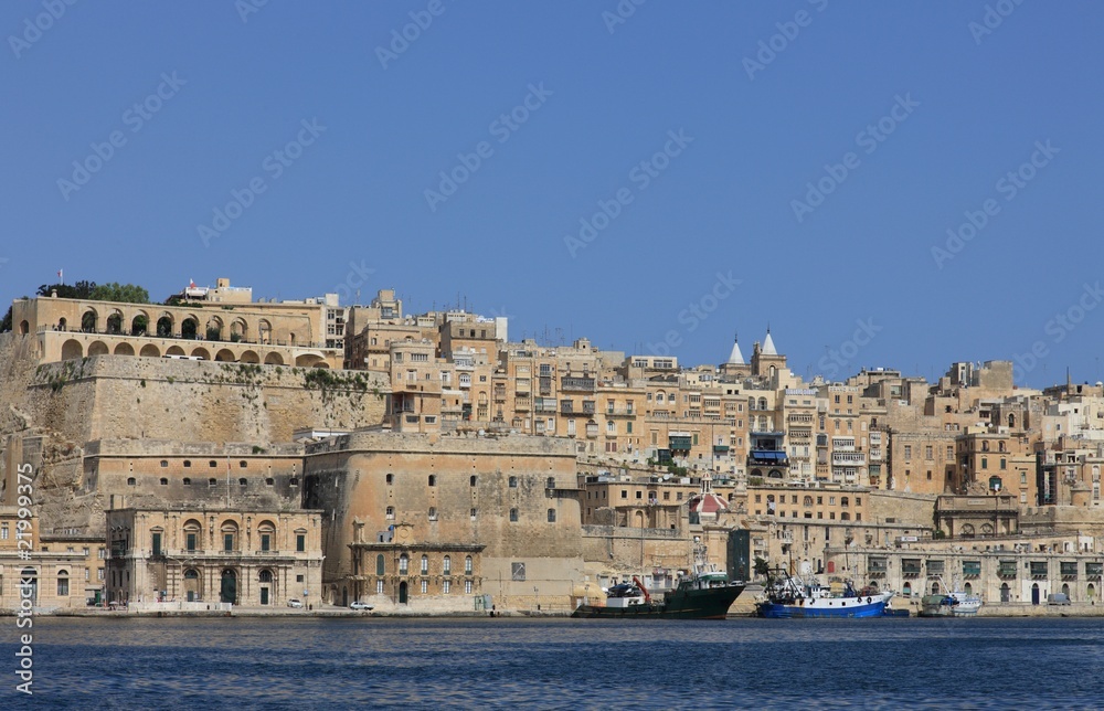 Capitol Valletta on Malta Island with cloudless sky