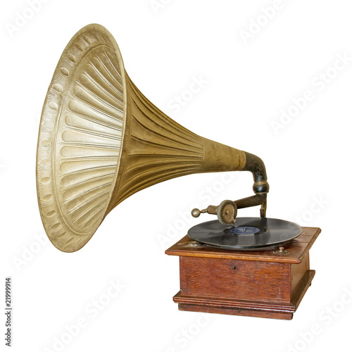 Gramophone. Clipping path included.