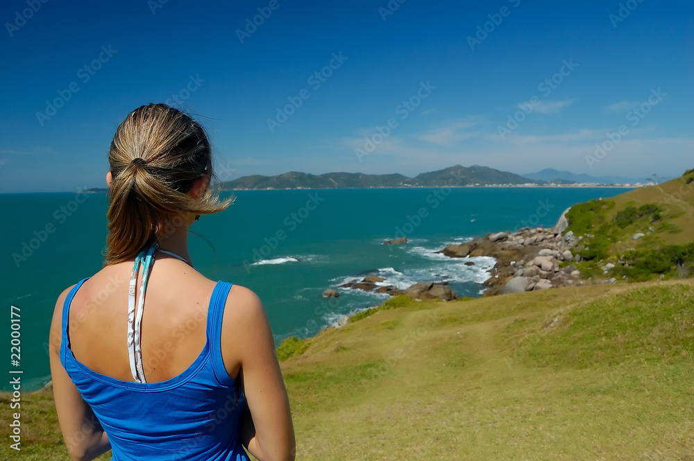 Woman looking landscape