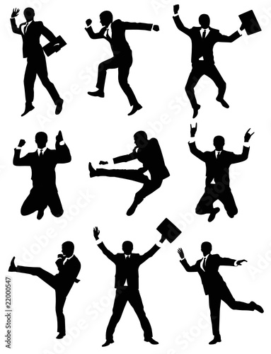 Businessman jumping.