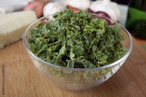 Kale in Glass Bowl