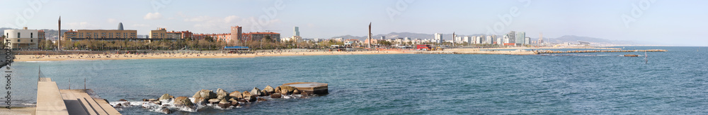 Panorama of Barcelona's beaches