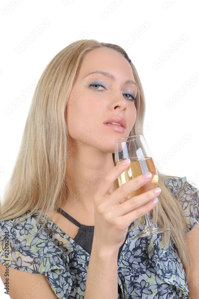 Beautiful girl with a glass Beautiful girl with a glass
